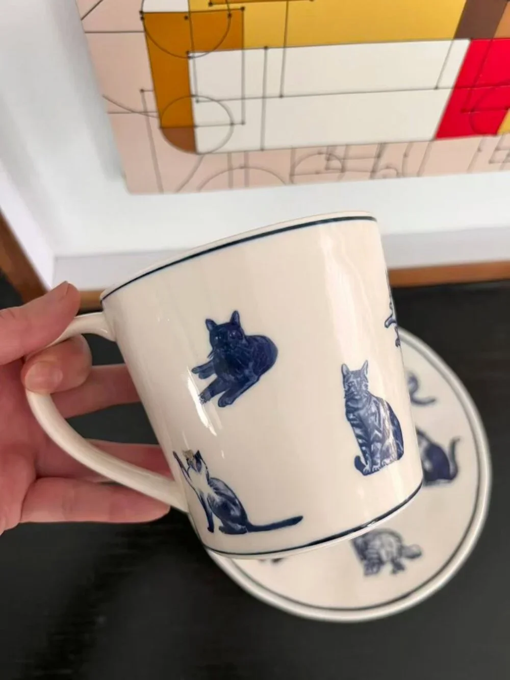 Brand New Anthropologie Molly Hatch Stoneware Cat Mom Mug / Plate Combo